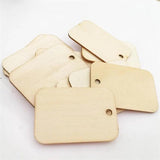 25pcs 52x34mm Unfinished Wood Rectangle Pieces Blank Wooden Hanging Tags