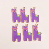 10pcs Enamel Alpaca Charm for Jewelry Making DIY Accessories