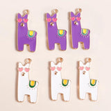 10pcs Enamel Alpaca Charm for Jewelry Making DIY Accessories