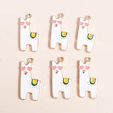 10pcs Enamel Alpaca Charm for Jewelry Making DIY Accessories