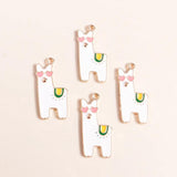 10pcs Enamel Alpaca Charm for Jewelry Making DIY Accessories