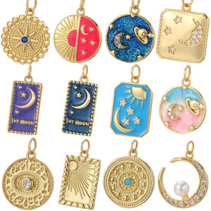 Sun Moon Star Charms for Jewelry Making Bohemian Dijes Diy