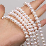Natural Freshwater Pearl Beaded High Round Shape Punch Loose Beads