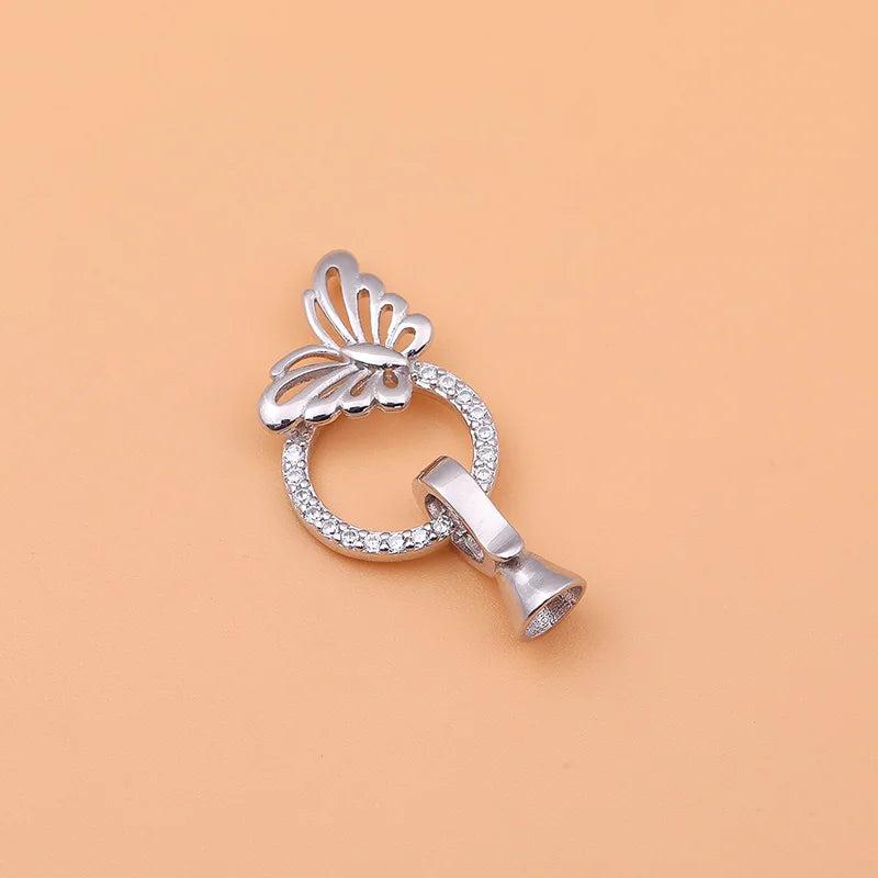 S925 Sterling Silver DIY Jewelry Butterfly Pearl Clasp
