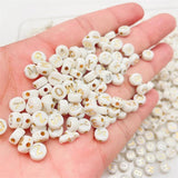300Pcs Champagne Acrylic Letter Beads 4*7mm for Jewelry Making
