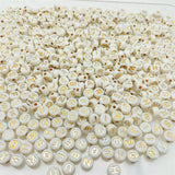 300Pcs Champagne Acrylic Letter Beads 4*7mm for Jewelry Making