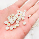 300Pcs Champagne Acrylic Letter Beads 4*7mm for Jewelry Making