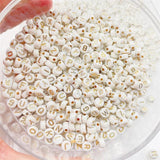 300Pcs Champagne Acrylic Letter Beads 4*7mm for Jewelry Making