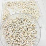 300Pcs Champagne Acrylic Letter Beads 4*7mm for Jewelry Making