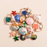 10pcs Enamel Ocean Animals Charms for DIY Jewelry