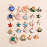 10pcs Enamel Ocean Animals Charms for DIY Jewelry