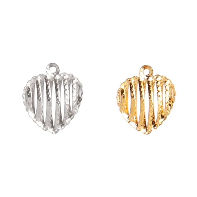5pcs Heart Stainless Steel Charms for Jewelry Making