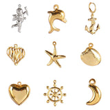 5pcs Heart Stainless Steel Charms for Jewelry Making
