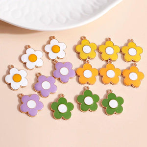 10pcs 8*20mm Flower Charms for Earrings Necklace Pendants