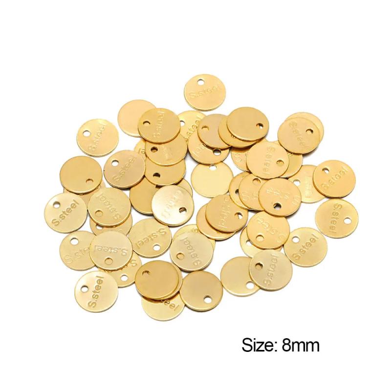 50Pcs Stainless Steel Oval Charms Pendant for DIY Jewelry Making Crafts