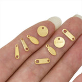 50Pcs Stainless Steel Oval Charms Pendant for DIY Jewelry Making Crafts
