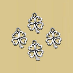 Antique Silver Plated St.Patrick'S Clover Charms Ireland Pendants For Diy