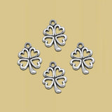 Antique Silver Plated St.Patrick'S Clover Charms Ireland Pendants For Diy