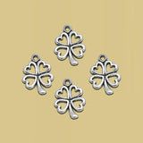 Antique Silver Plated St.Patrick'S Clover Charms Ireland Pendants For Diy