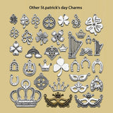 Antique Silver Plated St.Patrick'S Clover Charms Ireland Pendants For Diy