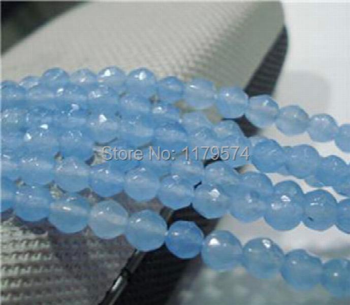 Faceted Woman DIY Light Chalcedony Beads 15'' W0107