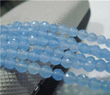 Faceted Woman DIY Light Chalcedony Beads 15'' W0107