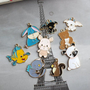 10Pcs Cartoon Animal Enamel Mini Charm DIY Jewelry Making