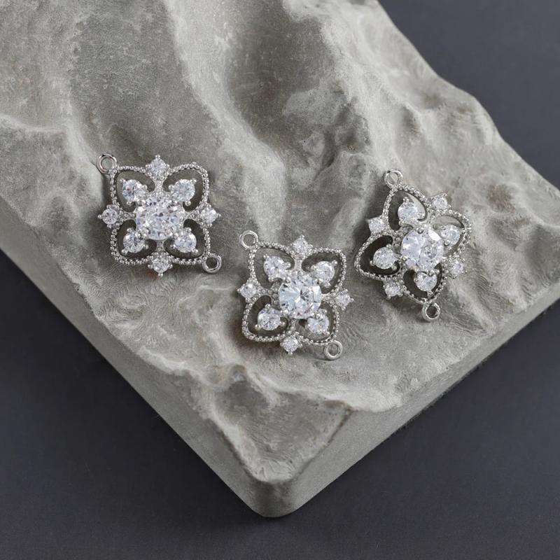 18k Rhodium Plated DIY Jewelry Accessories, Nickel Free, 10pcs/lot