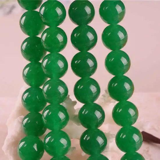 Green Chalcedony Beads 10mm Semi-Precious Stone Necklace Accessory