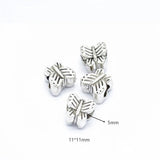 40pcs Butterfly Beads 11x11mm Antique Silver Plated for DIY Jewelry Making