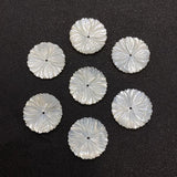 3pcs Mother Pearl Shell Carved Round Flower Earrings