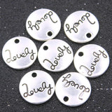 20Pcs Charm Letter Round Pendant Retro Necklace Bracelet Jewelry Accessories