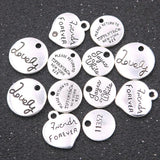 20Pcs Charm Letter Round Pendant Retro Necklace Bracelet Jewelry Accessories