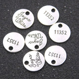 20Pcs Charm Letter Round Pendant Retro Necklace Bracelet Jewelry Accessories