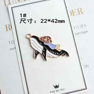 10pcs Cartoon Sperm Whale Enamel Charms for DIY Jewelry