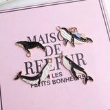 10pcs Cartoon Sperm Whale Enamel Charms for DIY Jewelry