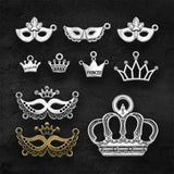 Silver Plated Mardi Gras Crown Charms for DIY Jewelry Making