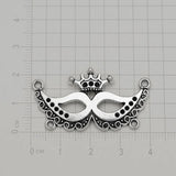 Silver Plated Mardi Gras Crown Charms for DIY Jewelry Making