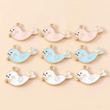 10pcs Cartoon Enamel Seal Charm for Jewelry Making