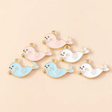 10pcs Cartoon Enamel Seal Charm for Jewelry Making