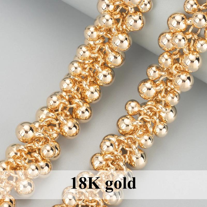 DIY Necklace Chain Accessories 18k Plated Silver KC Gold Nickel Free 50cm/Lot