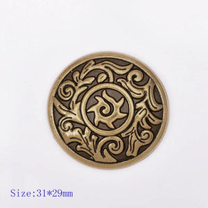 10PC Antique Brass Sun Flower Leather Craft Studs Set Screw Back