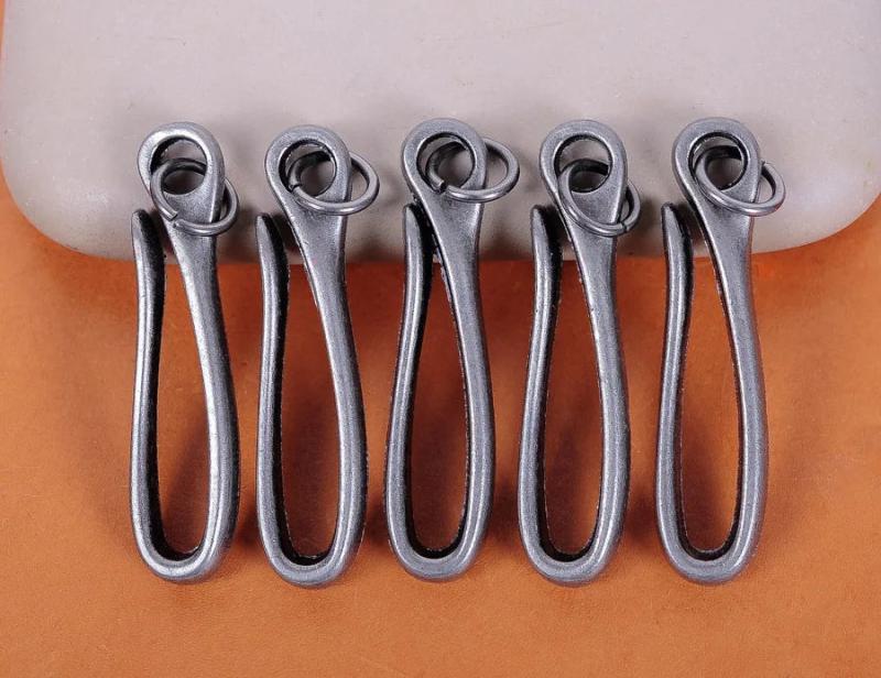 Retro Vintage Silver KeyChain U Hook Clasp Wallet Chain Fish Hook