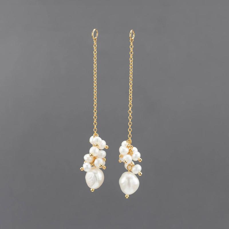 18k Plated Copper DIY Pendant with Natural Stone, 2pcs/lot