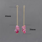 18k Plated Copper DIY Pendant with Natural Stone, 2pcs/lot