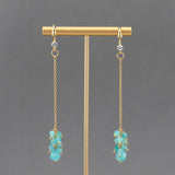 18k Plated Copper DIY Pendant with Natural Stone, 2pcs/lot