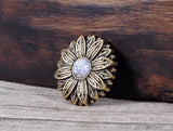 30MM Turquoise Flower Leathercraft Concho Antique Brass Screwback