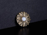 30MM Turquoise Flower Leathercraft Concho Antique Brass Screwback