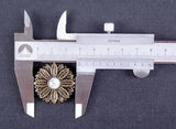 30MM Turquoise Flower Leathercraft Concho Antique Brass Screwback