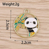 10pcs Cute Panda Bamboo Charms Pendants for DIY Jewelry Making